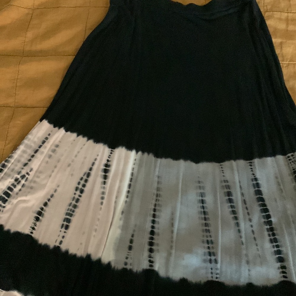 Maxi Elastic Waist BLUE Knit SKIRT with Tie Dyed Detail EUC - Picture 5 of 16